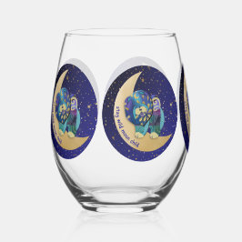 BLEIBE WILD MOON KIND KLEINHund Kastenlose Weingla Weinglas Ohne Stiel