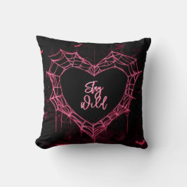 "Bleibe Wild" Pink Neon Heart Web Individuelle Nam Kissen