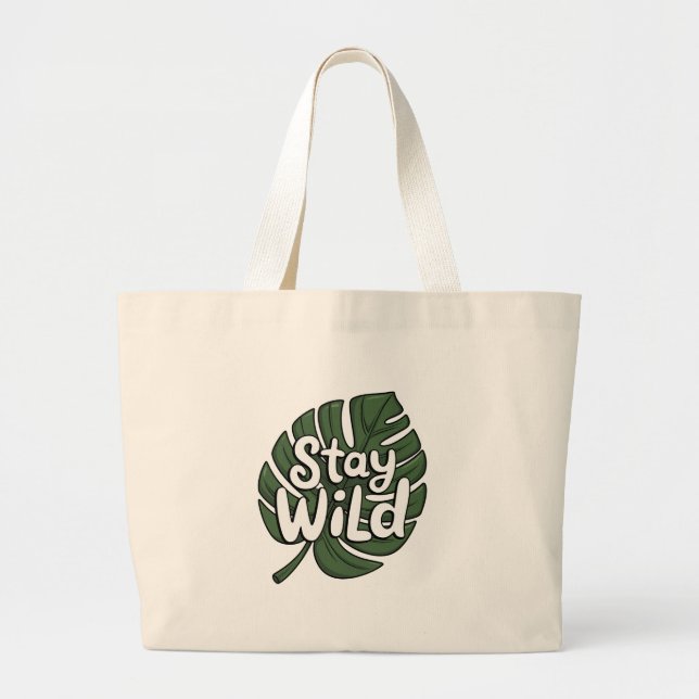 Bleibe Wild Tote Bag Jumbo Stoffbeutel (Vorne)