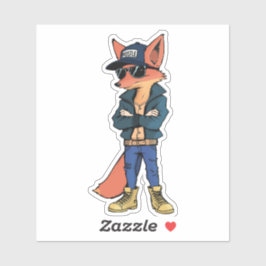 Bleibe Wild - Trendy Fox Aufkleber