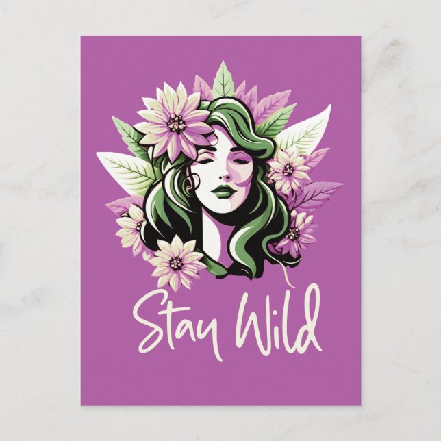 Bleibe Wildkind der Blume Postkarte (Vorderseite)