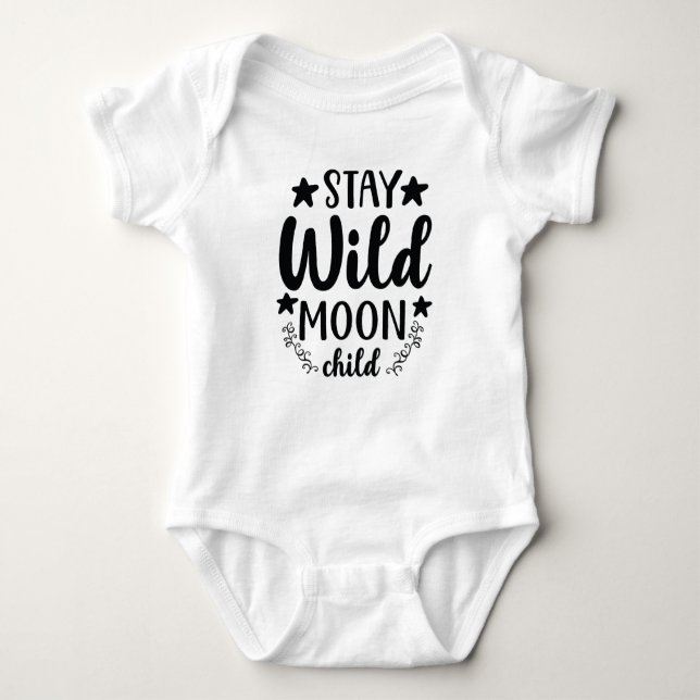"bleibe-Wildmond-Kind" lustiger Babybodysuit Baby Strampler (Vorderseite)