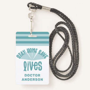 Bleibe Zuhause rette blauer Farbstoff Ausweis