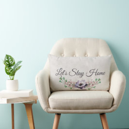Bleibe Zuhause Watercolor Floral Lendenkissen