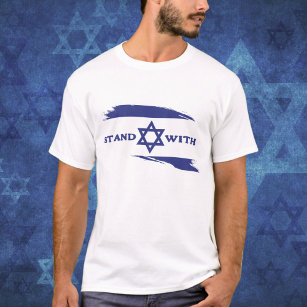 Bleiben Sie mit der Blauen und Weißen Flagge Israe T-Shirt