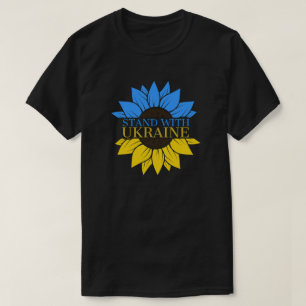 Bleiben Sie mit der Ukraine Blaue Gelbe Sonnenblum T-Shirt