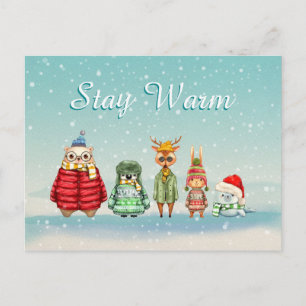 Bleiben Sie warm Postkarte