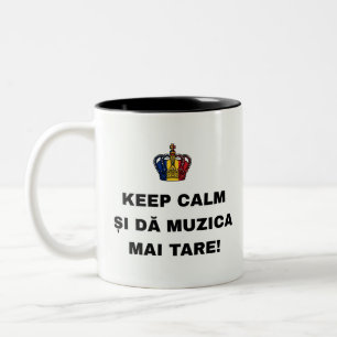 BLEIBT RUHIG UND DREH DIE MUSIK LAUTER! ZWEIFARBIGE TASSE