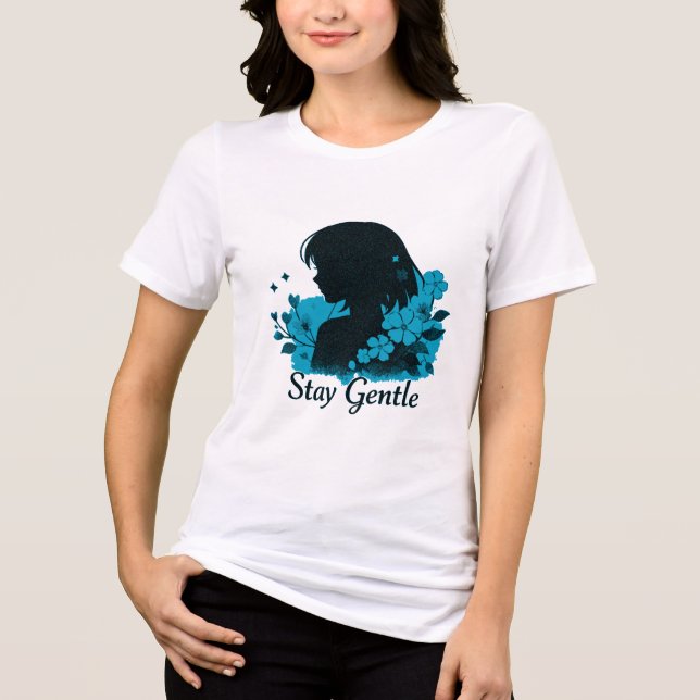 Bleibt sanfte Mädchen Tri-Blend Shirt (Vorderseite)