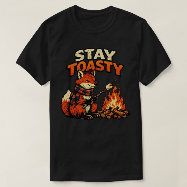 „Bleibt warm   ” Clever Fox Design  T-Shirt (Design vorne)