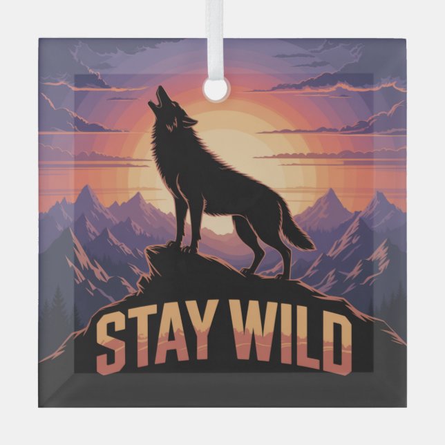 Bleibt Wild Ornament Aus Glas (Vorderseite)