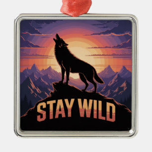 Bleibt wild ornament aus metall