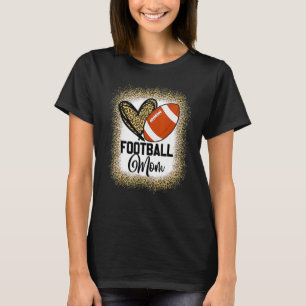 Bleiche Football Mama Leben mit Leopard und Messin T-Shirt