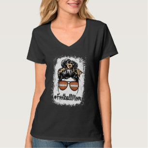 Bleiche Football Mama Leben mit Leopard und Messin T-Shirt