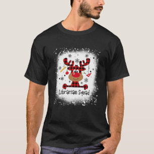 Bleiche Librarian Squad Reindeer Funny Christmas T-Shirt