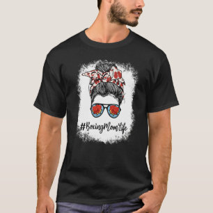 Bleiche Mama Life Boxing Mama Leopard Messy Bun Gl T-Shirt