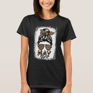 Bleichen Mai Girl Leopard Messy Bun Frauen war Geb T-Shirt