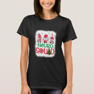 Bleichen Neuro Squad Gnomies Nurse Weihnachtskiefe T-Shirt