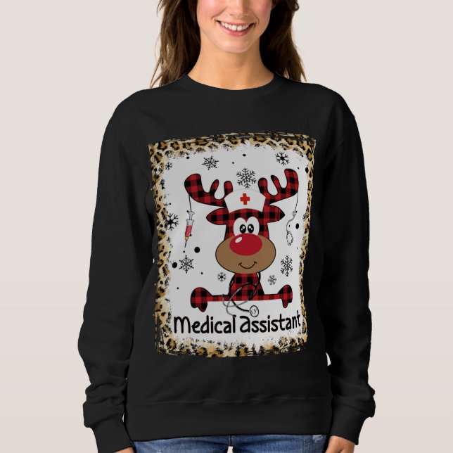 Bleichen Sie medizinischer Assistant Life Rentier  Sweatshirt (Vorderseite)