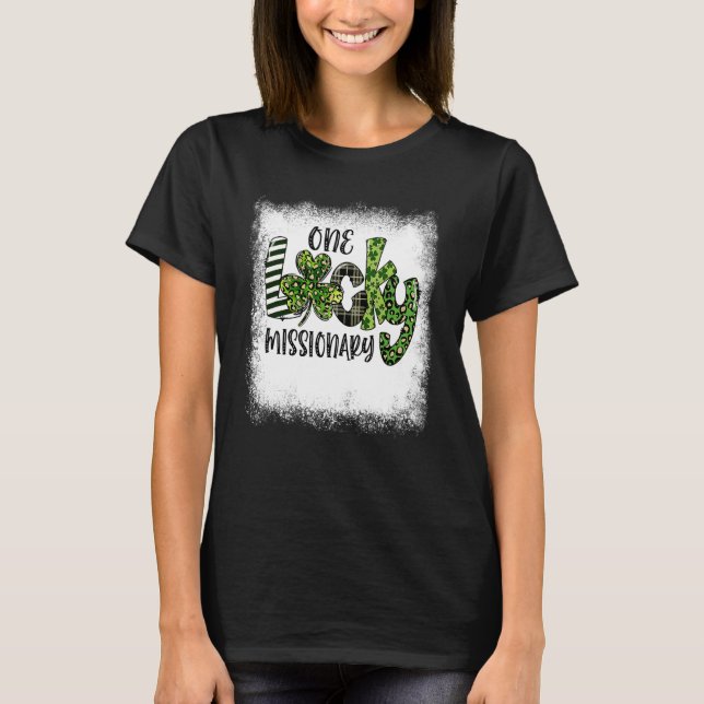 Bleichen St Patricks Day Leopard One Lucky Mission T-Shirt (Vorderseite)