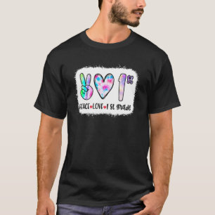 Bleichende Gefärbte Krawatte Farbige Friedensstift T-Shirt