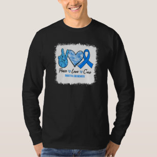 Bleichende Liebe Heilung Blauer Ribbon Diabetes Kr T-Shirt