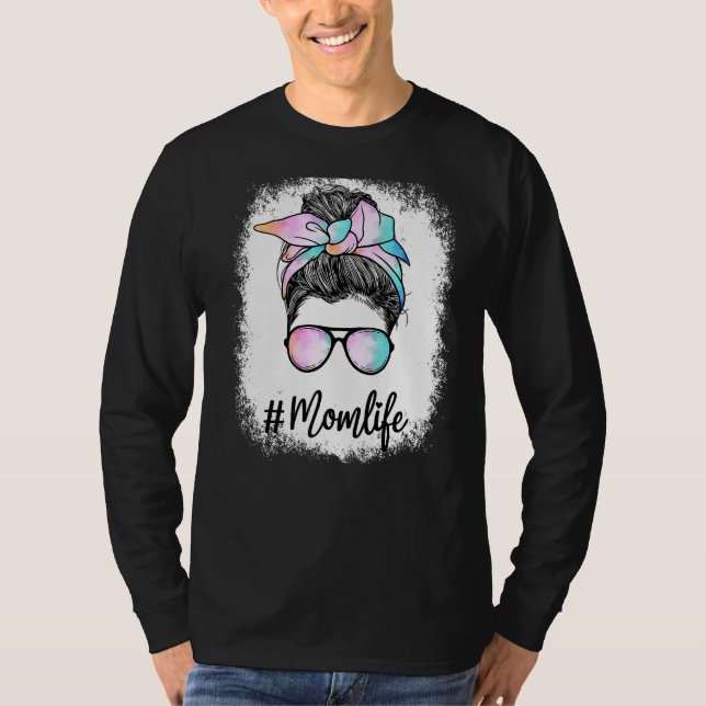 Bleichende Mama Lebensdauer Regenbogen Wasser Farb T-Shirt (Vorderseite)