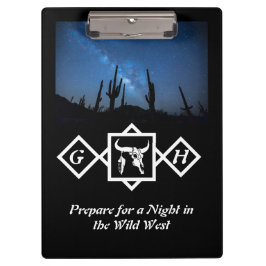 Bleichendes Schwarz-Silhouette-Monogramm-Foto Klemmbrett