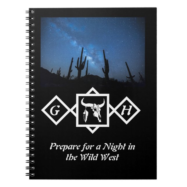 Bleichendes Schwarz-Silhouette-Monogramm-Foto Notizblock (Vorderseite)