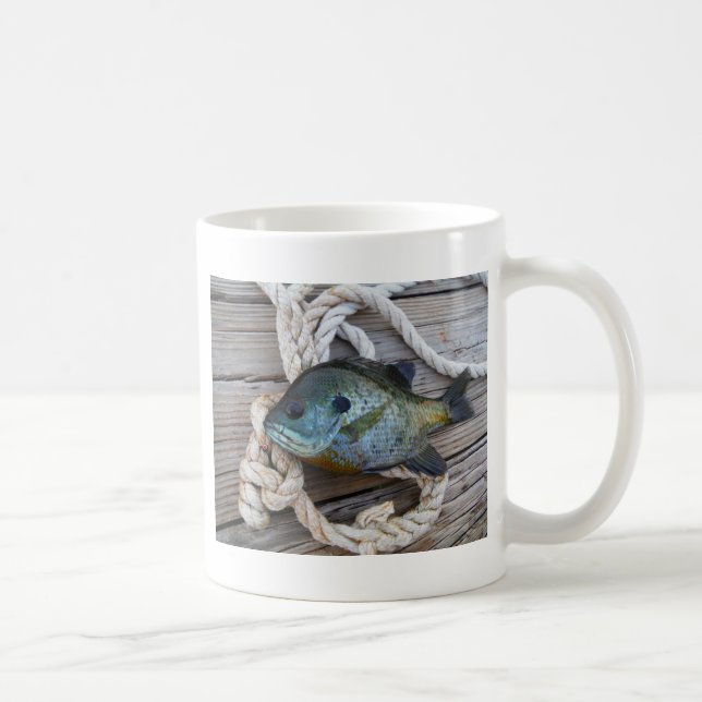 Bleichfische auf Dock und Seil Kaffeetasse (Rechts)
