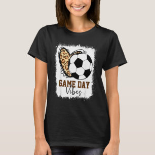 Bleichte Fußballspieltag Vibes Leopard Soccer Mama T-Shirt