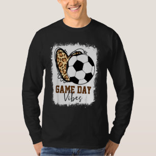 Bleichte Fußballspieltag Vibes Leopard Soccer Mama T-Shirt
