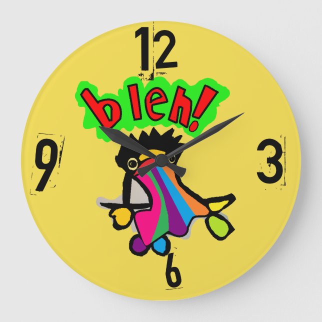 Bleichuhr erbrechen Regenbogen Große Wanduhr (Vorderseite)