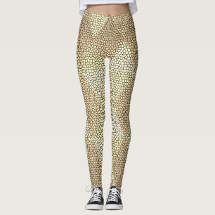 Bleiglas Gold Diamantmuster Leggings