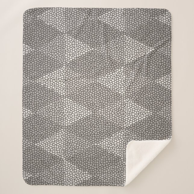 Bleiglas-Silber-Diamantmuster Sherpadecke (Vorderseite)