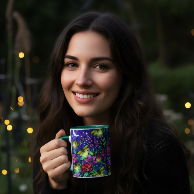 Bleiglas-Stil Blumen Biene Kaffee  Tasse (Von Creator hochgeladen)