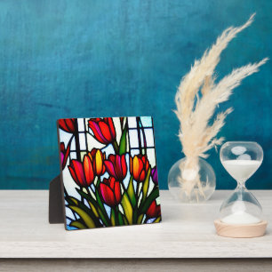 "Bleiglasblüten: Bleiglas-Tulpen in Farbe" Fotoplatte