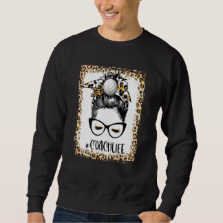 Bleihter Volleyball Coach Girl Messy Bun Game Day Sweatshirt