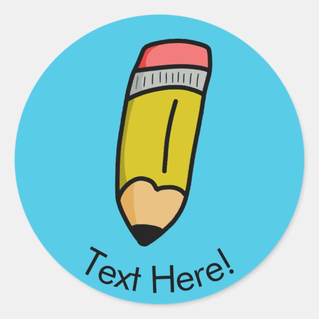 Bleistift Cartoon Runder Aufkleber (Vorderseite)