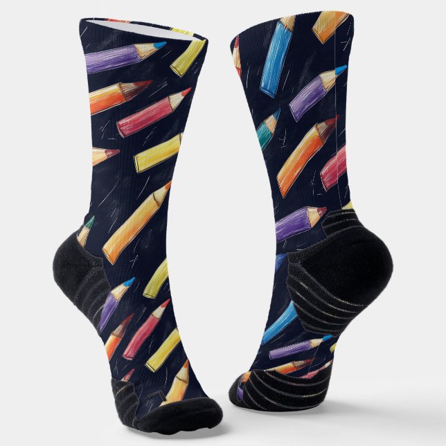 Bleistift Chalk Zeichnend Musterlehrer Socken (Gewinkelt)