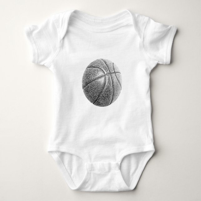Bleistift-Effekt Basketball Baby Strampler (Vorderseite)