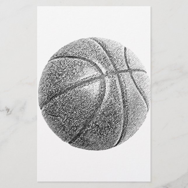 Bleistift-Effekt Basketball Briefpapier (Vorderseite)