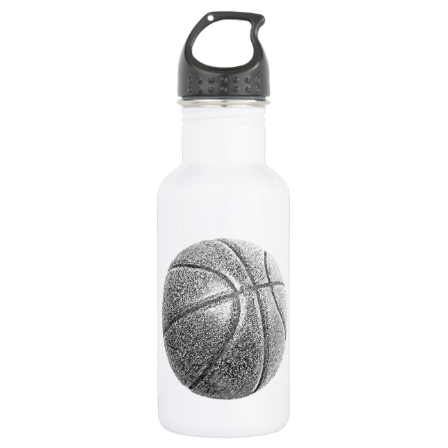 Bleistift-Effekt Basketball Edelstahlflasche (Vorderseite)