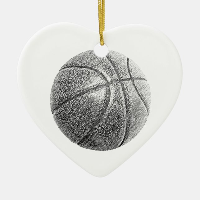 Bleistift-Effekt Basketball Keramikornament (Vorne)