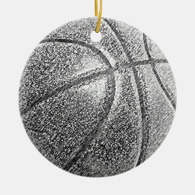 Bleistift-Effekt Basketball Keramikornament (Vorne)