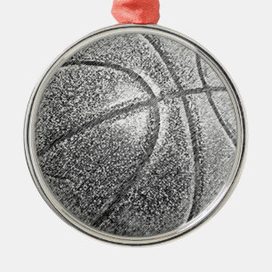 Bleistift-Effekt Basketball Silbernes Ornament