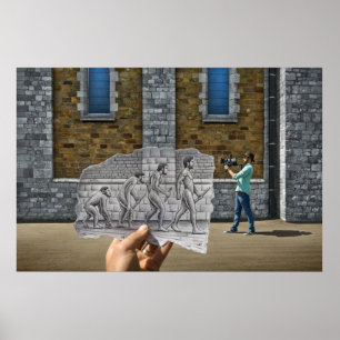 Bleistift gegen Kamera - Evolution Poster