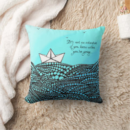 Bleistift Gezeichnet Papierboot | motivierend Text Kissen