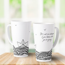 Bleistift Gezeichnet Papierboot | motivierend Text Milchtasse