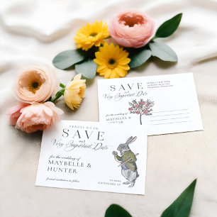 Bleistift in Kaninchen Vintager Alice im Wunderlan Ankündigungspostkarte